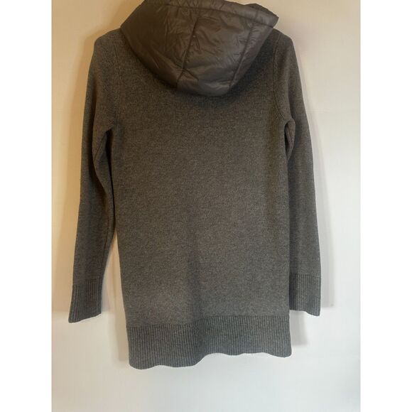 Oliver by Escio Women’s Small Hooded Knit Cardigan Coat Gray Wool Blend Jacket - Picture 4 of 7